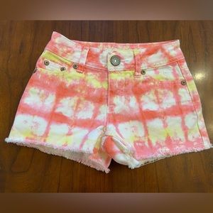 Justice l Tie Dye Denim Pink Shorts size 8 Slim
